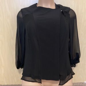 Lane Bryant Chiffon Ruffle Asymmetrical Jacket 18